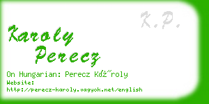 karoly perecz business card